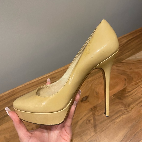 Jimmy Choo beige Alex platform heel - Picture 1 of 7